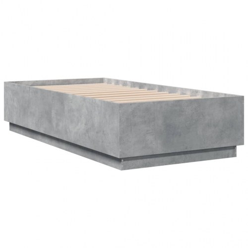Sengeramme med LED-lys 75 x 190 cm - betongrå