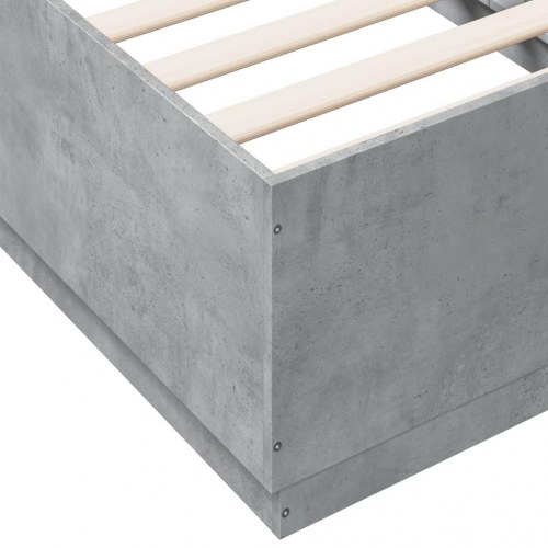 Sengeramme med LED-lys 75 x 190 cm - betongrå