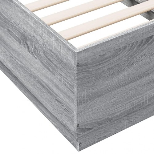 Sengeramme med LED-lys 75 x 190 cm - grå sonoma-eg