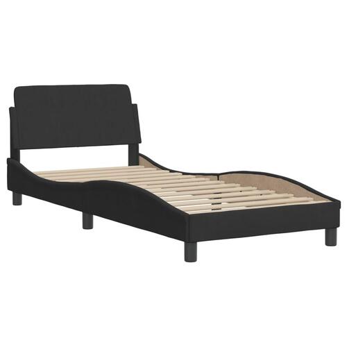 Seng med madras 90x200 cm velour sort
