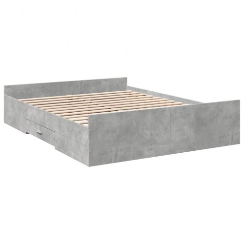 Sengeramme med 2 skuffer 140 x 200 cm - betongrå