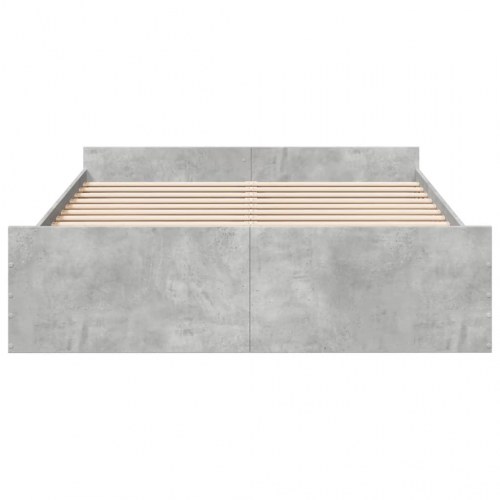 Sengeramme med 2 skuffer 140 x 200 cm - betongrå