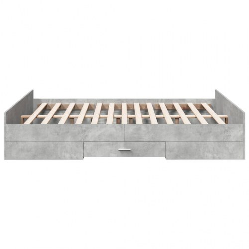 Sengeramme med 2 skuffer 140 x 200 cm - betongrå
