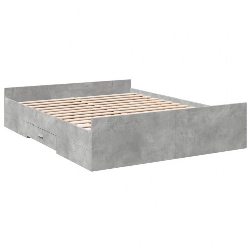 Sengeramme med 2 skuffer 140 x 200 cm - betongrå