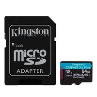 Mikro-SD-hukommelseskort med adapter Kingston SDCG3 Sort 64 GB
