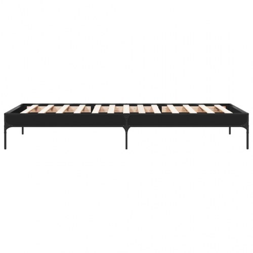 Sengeramme 90x200 cm konstrueret træ og metal sort
