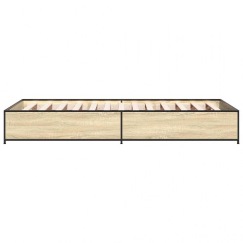 Sengeramme 75 x 190 cm i konstrueret træ og metal - sonoma-eg