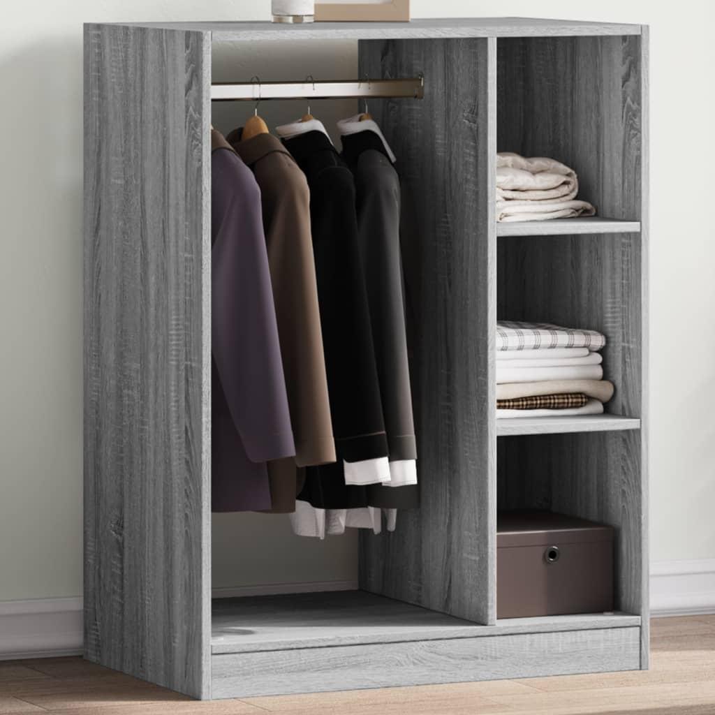 Tøjreol 77x48x102 cm konstrueret træ røget egetræsfarve