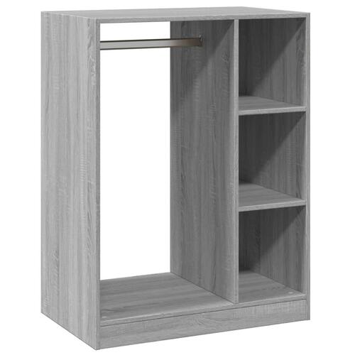 Tøjreol 77x48x102 cm konstrueret træ røget egetræsfarve