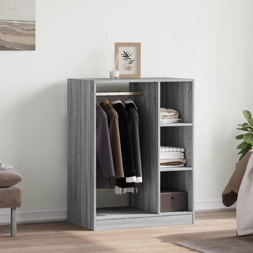 Tøjreol 77x48x102 cm konstrueret træ røget egetræsfarve