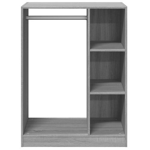Tøjreol 77x48x102 cm konstrueret træ røget egetræsfarve