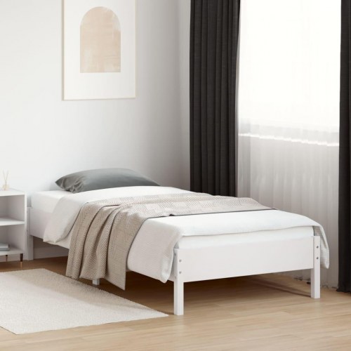 Sengeramme uden madras 100 x 200 cm i massivt fyrretræ - hvid