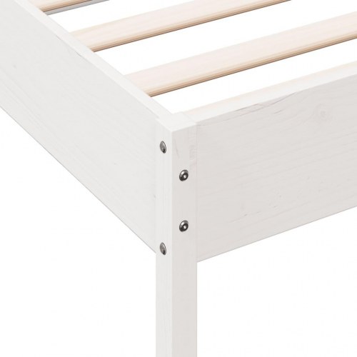 Sengeramme uden madras 100 x 200 cm i massivt fyrretræ - hvid