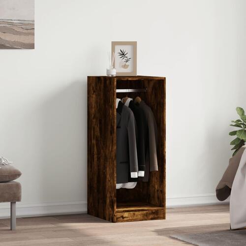 Tøjskab 48x41x102 cm konstrueret træ røget egetræsfarve
