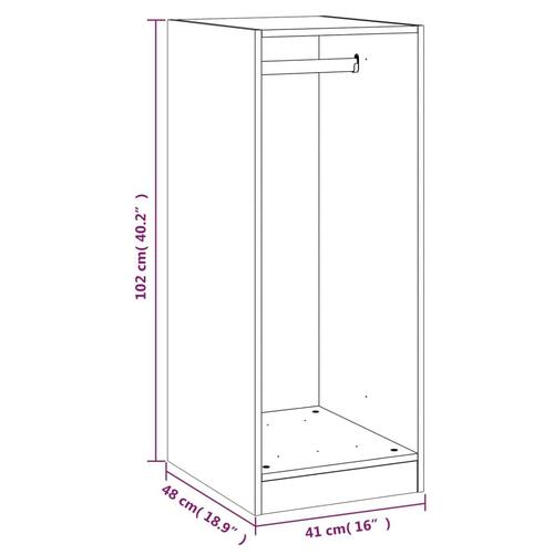 Tøjskab 48x41x102 cm konstrueret træ røget egetræsfarve