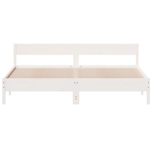 Sengeramme uden madras 180 x 200 cm i massivt fyrretræ - hvid