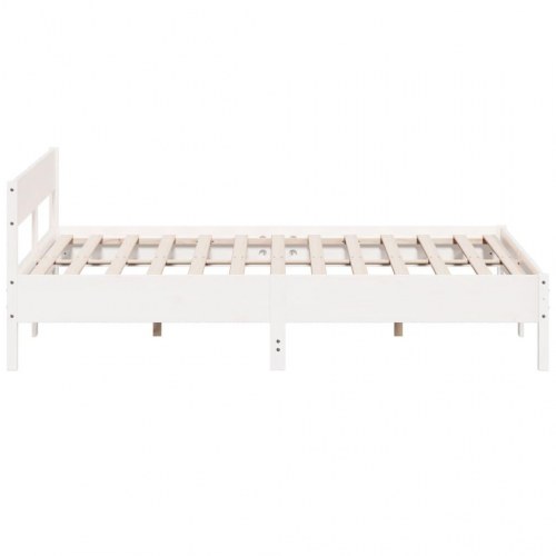 Sengeramme uden madras 180 x 200 cm i massivt fyrretræ - hvid