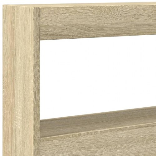 Sengegavl med opbevaring og LED-lys 200 x 17 x 102 cm - sonoma-eg
