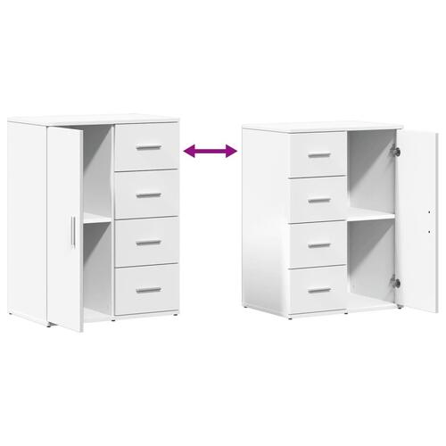 Skab 59x39x80 cm konstrueret træ hvid