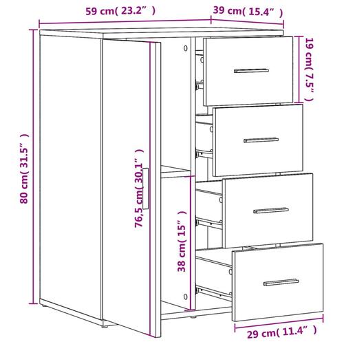 Skab 59x39x80 cm konstrueret træ hvid