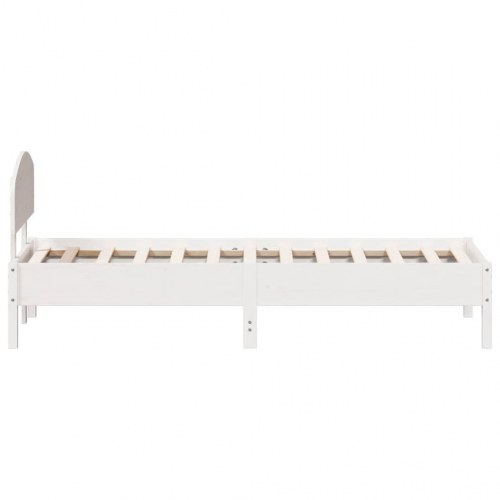 Sengeramme uden madras 90x200 cm massivt fyrretræ hvid