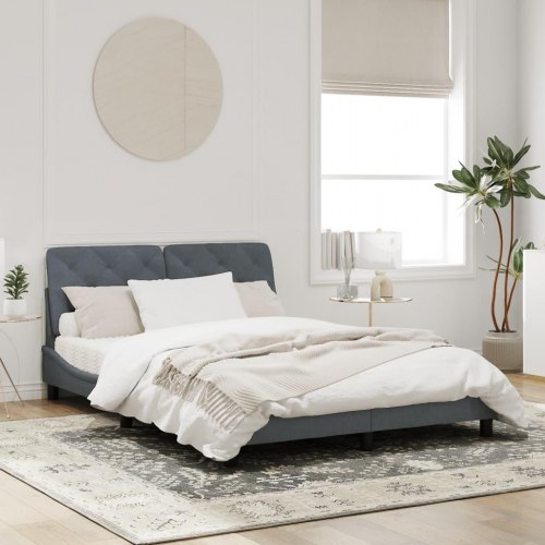 Sengeramme uden madras 160 x 200 cm i mørkegrå fløjl