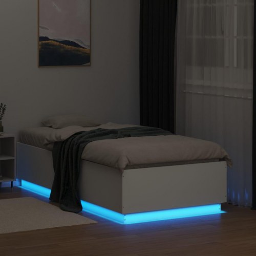 Sengeramme med LED-lys 75 x 190 cm - hvid