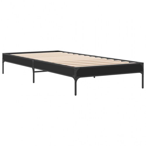 Sengeramme 90x190 cm i konstrueret træ og metal - sort