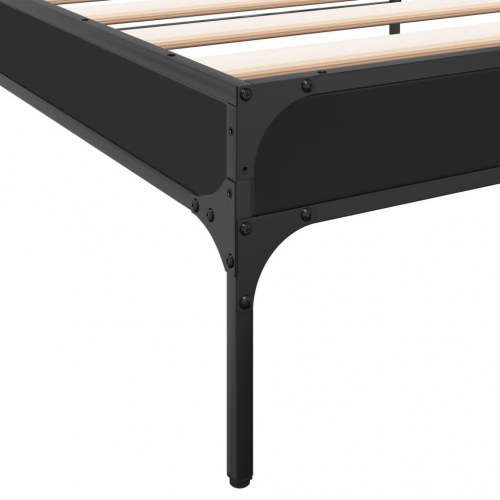 Sengeramme 90x190 cm i konstrueret træ og metal - sort