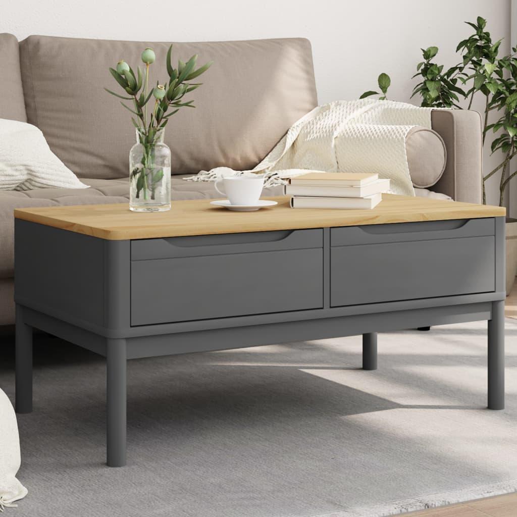 Sofabord Floro 99X55,5X45 Cm Massivt Fyrretræ - Grå