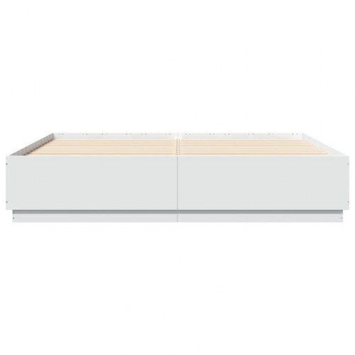 Sengestel 200x200 cm konstrueret træ hvid