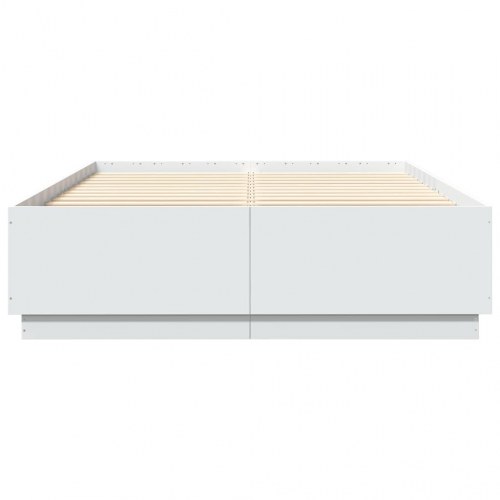 Sengestel 160x200 cm konstrueret træ hvid