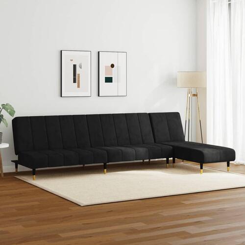 2 personers sofa velour sort