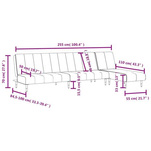 2 personers sofa velour sort