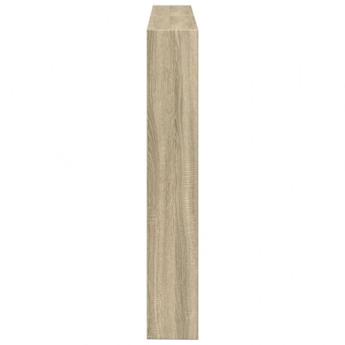 Sengegavl med opbevaring og LED-lys 140x17x102 cm sonoma-eg
