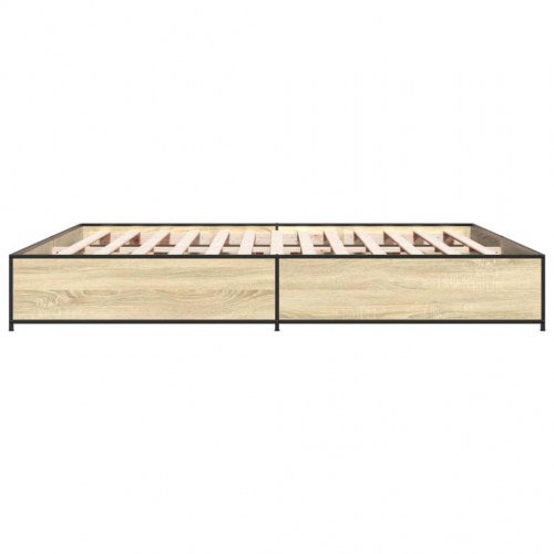 Sengestel 180x200 cm konstrueret træ og metal sonoma-eg
