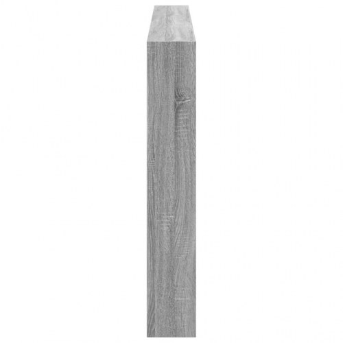 Sengegavl med opbevaring og LED-lys 200 x 17 x 102 cm - grå sonoma-eg