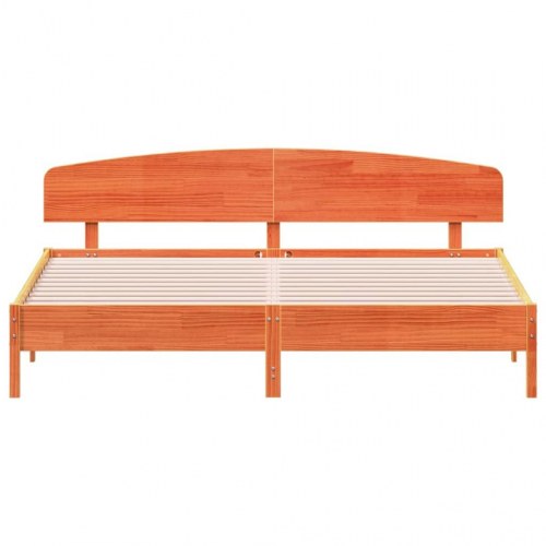 Sengeramme uden madras 200 x 200 cm i massivt fyrretræ - gyldenbrun