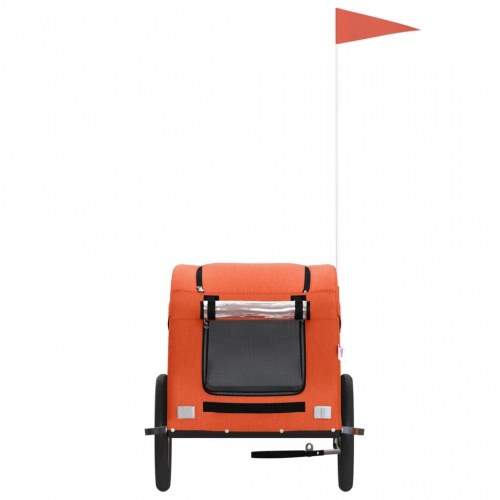 Cykeltrailer til kæledyr oxfordstof og jern orange
