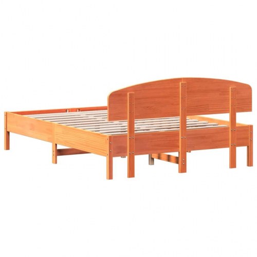 Sengeramme uden madras 140 x 200 cm i massivt fyr - gyldenbrun