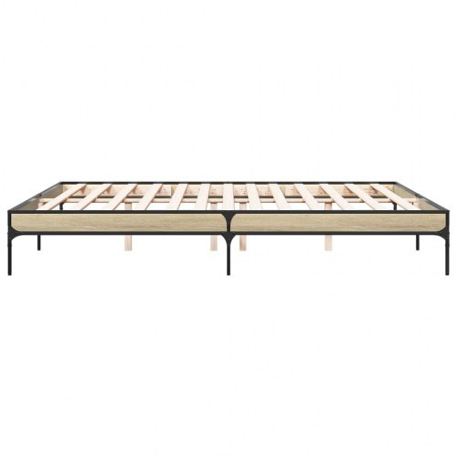 Sengestel 180x200 cm konstrueret træ og metal sonoma-eg