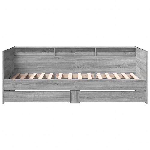 Daybed med skuffer uden madras 90x200 cm grå sonoma-eg