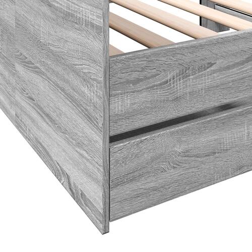 Daybed med skuffer uden madras 90x200 cm grå sonoma-eg