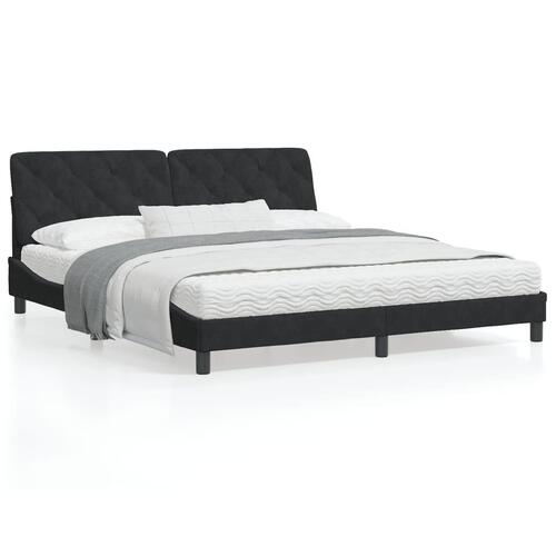 Seng med madras 180x200 cm velour sort