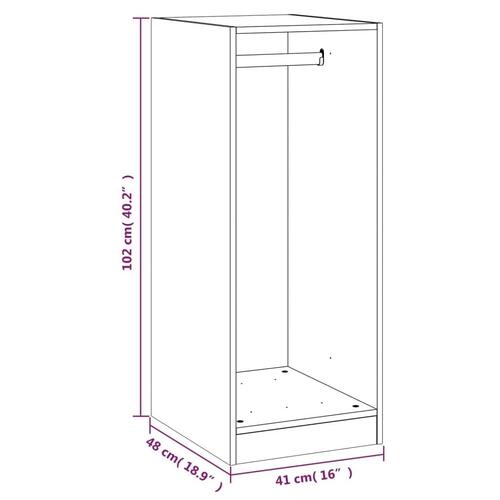 Tøjskab 48x41x102 cm konstrueret træ betongrå
