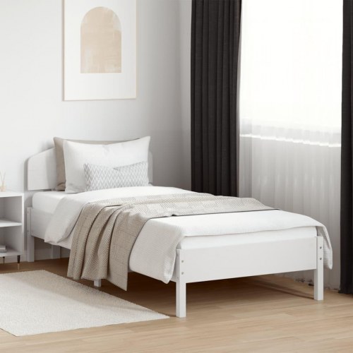 Sengeramme uden madras 100x200 cm massivt fyrretræ hvid