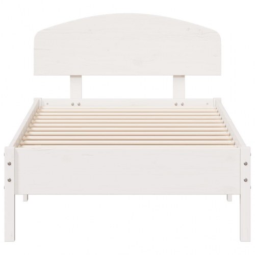 Sengeramme uden madras 100x200 cm massivt fyrretræ hvid