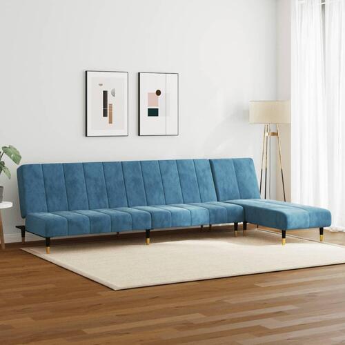 2 personers sofa velour blå
