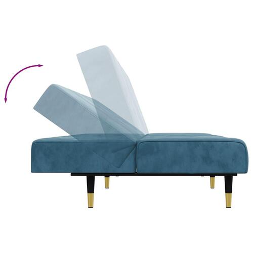 2 personers sofa velour blå