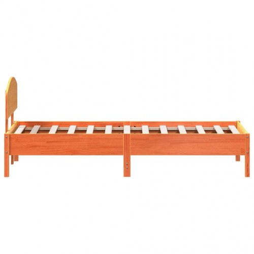 Sengeramme uden madras 90x200 cm massivt fyrretræ gyldenbrun